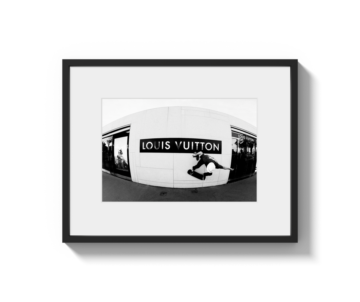 Louis Vuitton  Black and white photo wall, Black and white wall